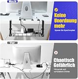 Xpatee Under Desk Cable Management Tray 2 Pack No Drill No Screws Black view 3