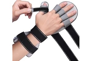 DRFINGER Stroke Hand Brace Splint for Straightening Fingers with 5 Fingers Resting Support,Prevent Fingers Curling, Dupuytren's Contractures, Hand Spasms, Fit Right & Left, Men & Women - M
