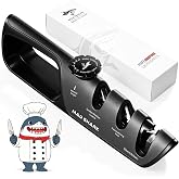 MAD SHARK Knife Sharpener, 6 Adjustable Angles Coarse&amp;Fine Manual Sharpener