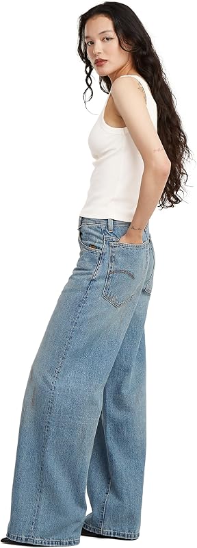Women's Skater High Loose Jeans, Colour Blue, Size: Waist 29, Inseam 34