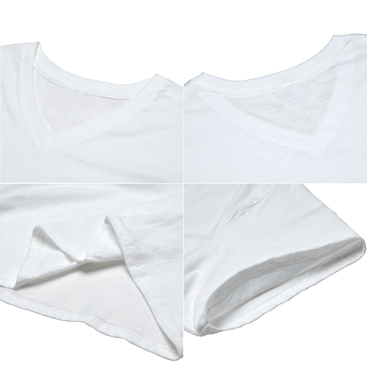 Faleto Basic Herren T-Shirt mit V-Ausschnitt Kurzarm T-Shirt Tops V-Neck, weiß/nachtblau/grau, Gr. L/XL (X-Large, Weiß)