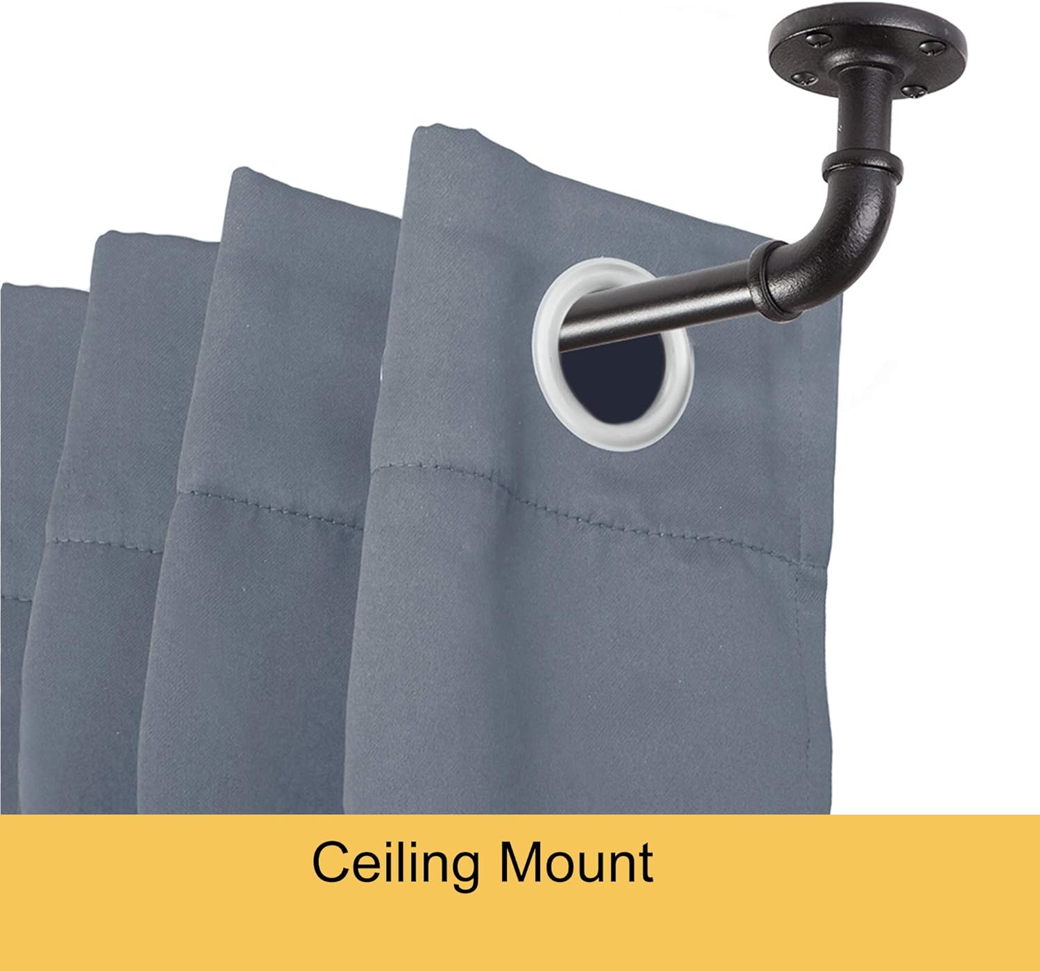 Kenney KN90031 5/8" Adler Rust Resistant Indoor/Outdoor Ceiling or Wall-Mount Window Curtain Rod, 48-84”: Home & Kitchen