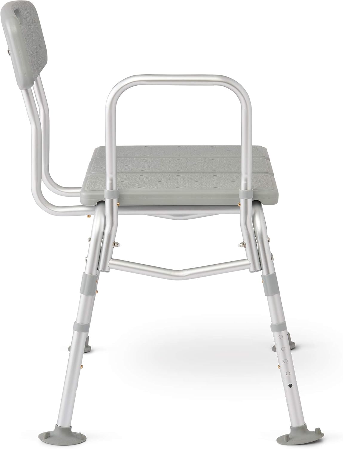 Medline Transfer Bench for Bathtub, for Use as a Bath Chair or Shower Seat, Durable with Height Adjustable Legs, Non-Slip Feet, Gray: Health & Personal Care