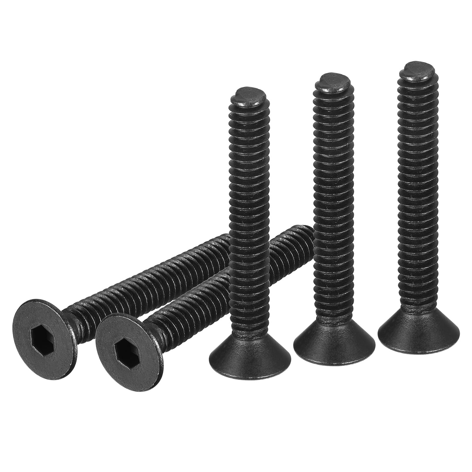 DTGN 1/4-20x3/4" Flat Head Socket Cap Screws, 30 Pack Hex Socket Flat Head Screws Carbon Steel Black Oxide, Full Thread, Countersunk Bolts