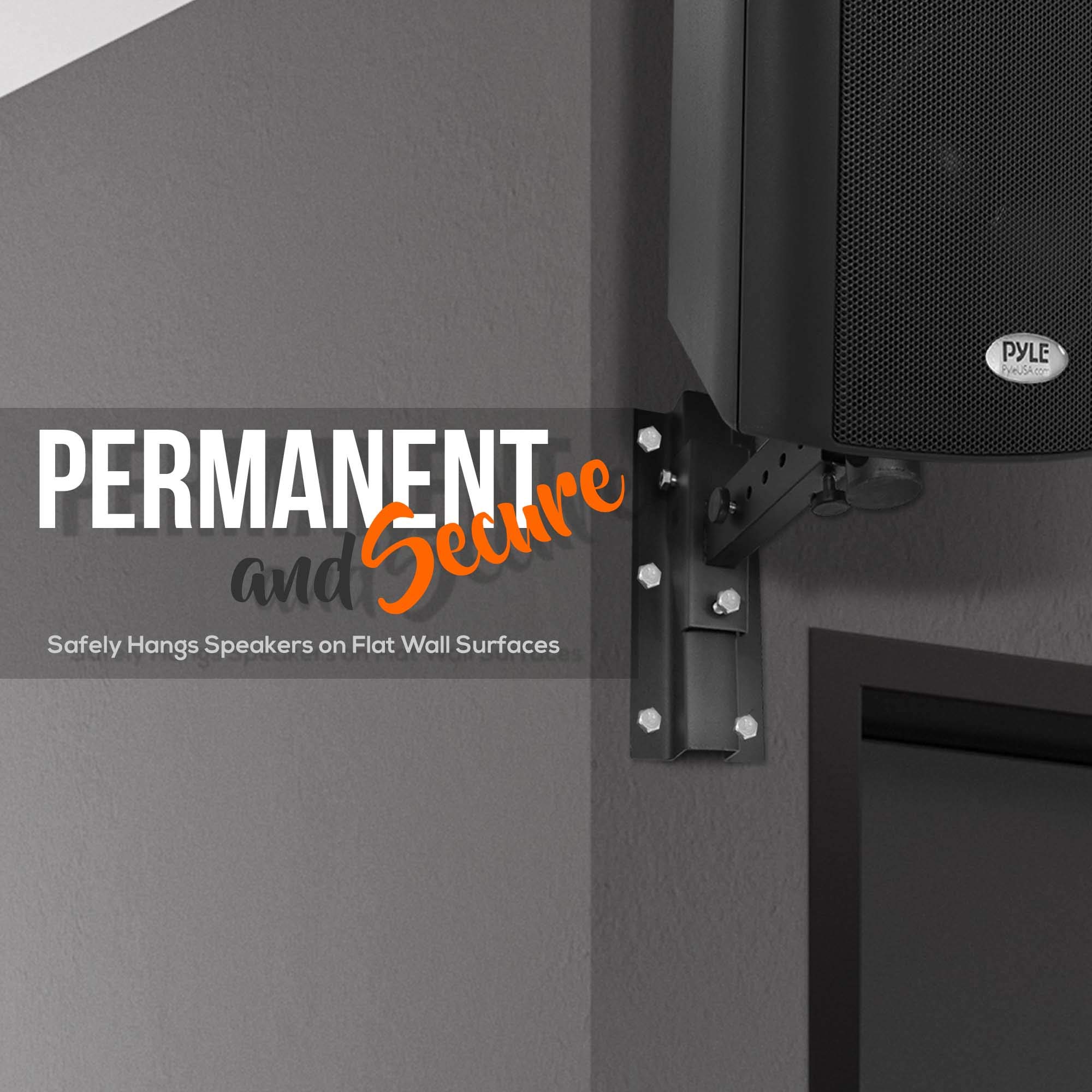 Pyle Mount Speaker Bracket Stands-Dual Universal w/ 12.5'' Distance from Wall, 90°-30° Angle, Tilt, Rotation Adjustment & Solid-Steel Pin Serves as Safety-Stop (Pair) PSTNDW15