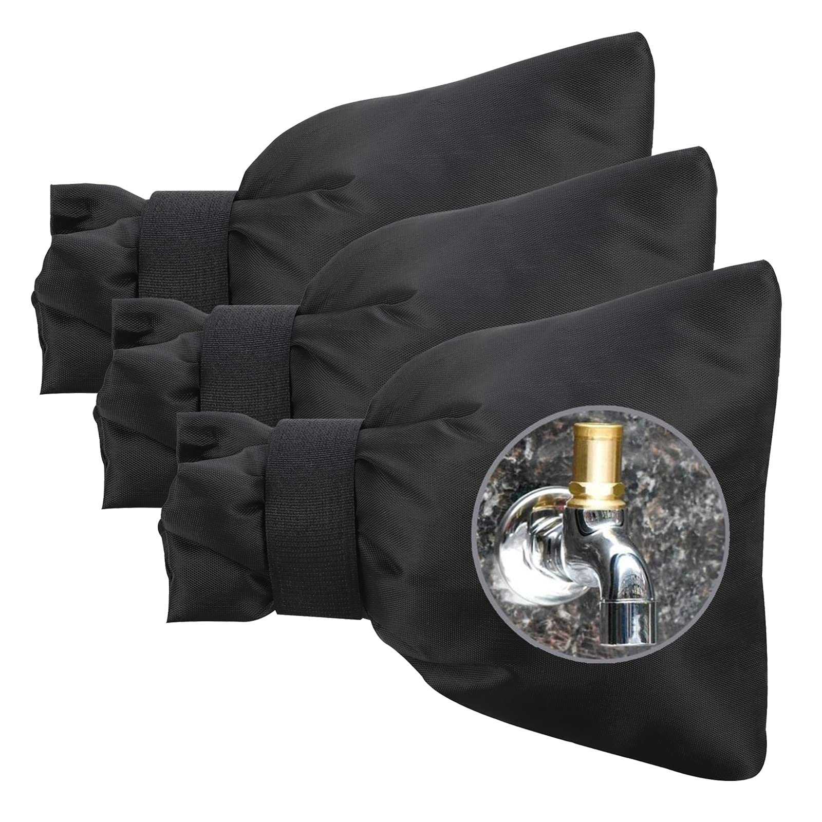 Kslogin 3 PCS Outdoor Faucet Cover, Antifreeze, Garden Faucet, Winter Protection, Thickened Anti-Winter Cover, Heat Protection