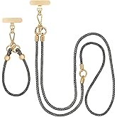 FUAHXYES Crystal Phone Strap Crossbody and Wrist Lanyard, Anti Theft Layered & Wrist Strap Cell Phone Neck for Women