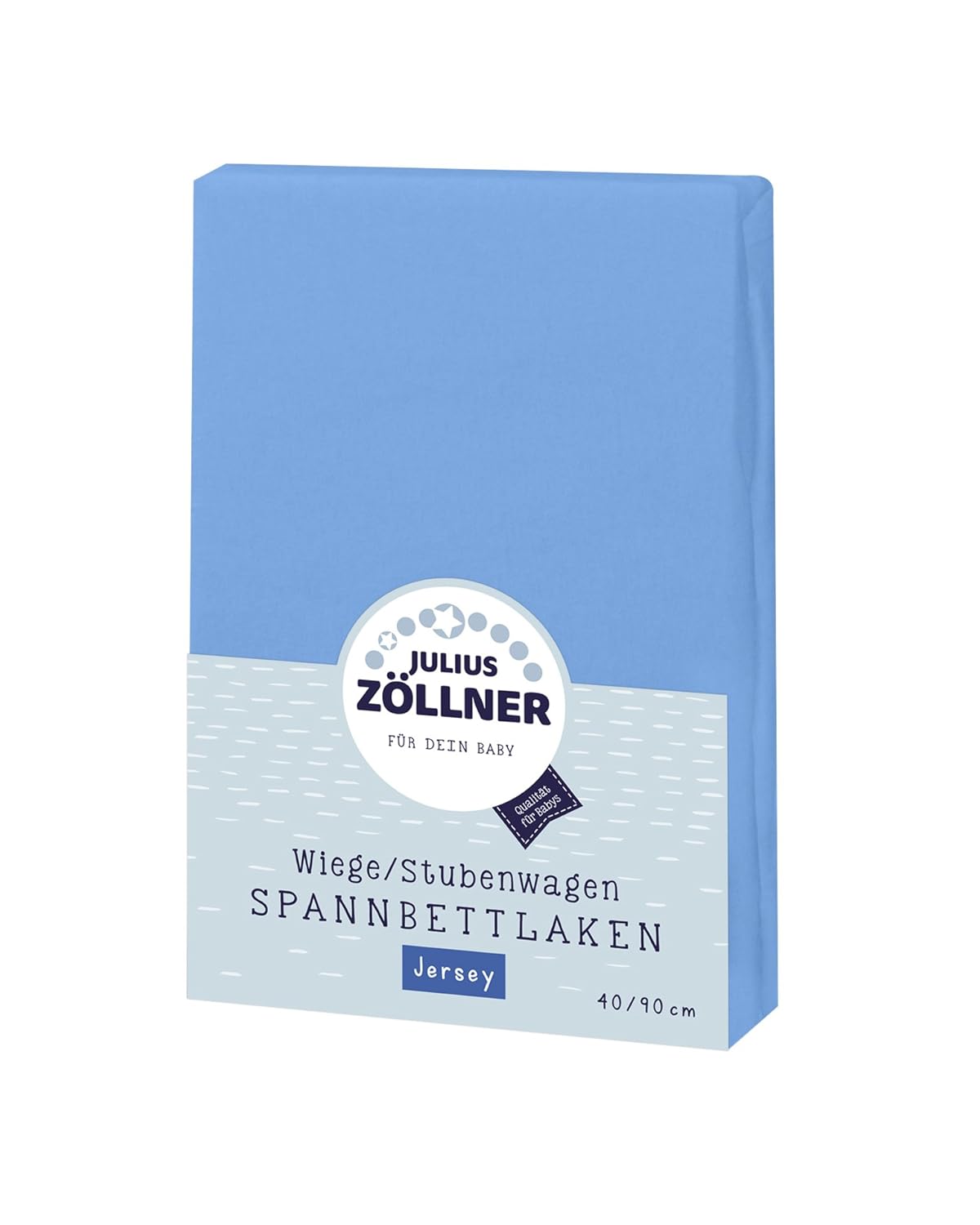 Julius Zöllner 8330013300 Jersey Spannbetttuch für Wiegen 90x40 und Stubenwagen, Farbe: blau