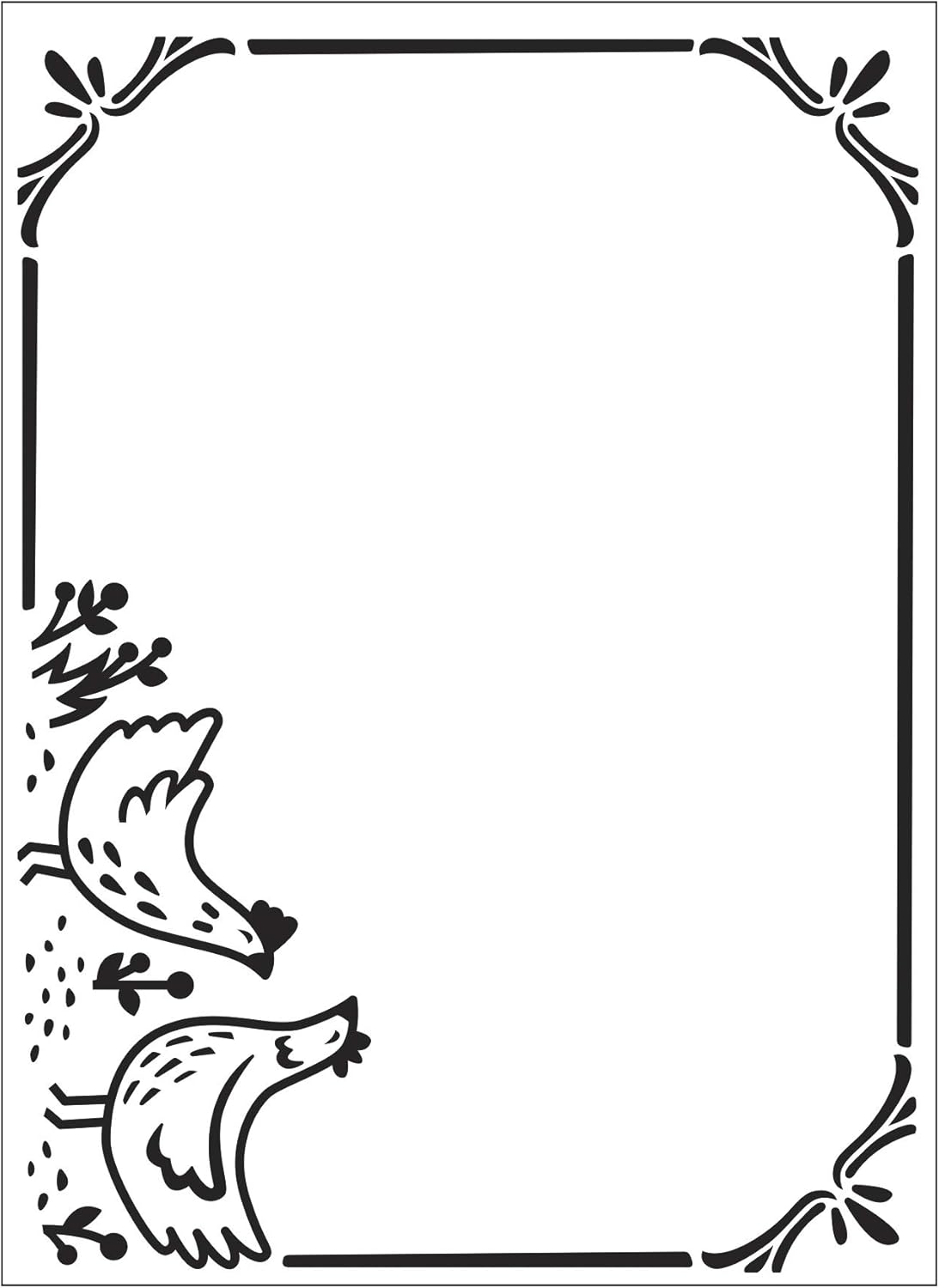 Amazon Com Darice Embossing Folder A6 Template Chicken Border Transparente