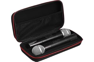 JOINPAYA Microphone Storage Bag Portable Dual Microphone Case with Zipper Protective Carrier for Cordless Mic Lightweight Mic