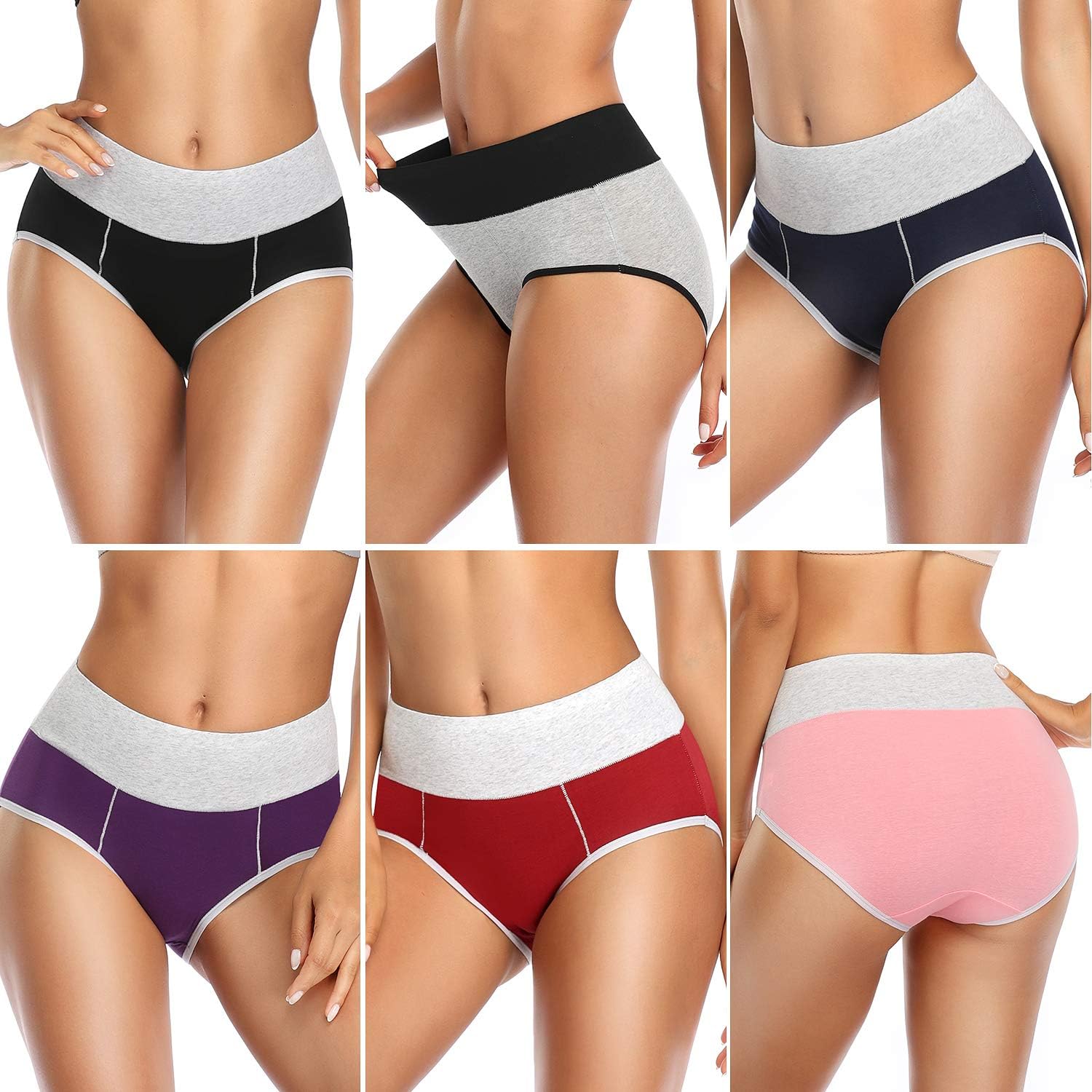 UMMISS Underwear for Women High Waisted Soft Comfy Stretch Full Coverage Ladies Breifs Womens Cotton Underwear Multipack at  Women’s Clothing store