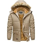 TACVASEN Men's Winter Jacket with Hood Water Repellent Windproof Thicken Parka Winter Coat