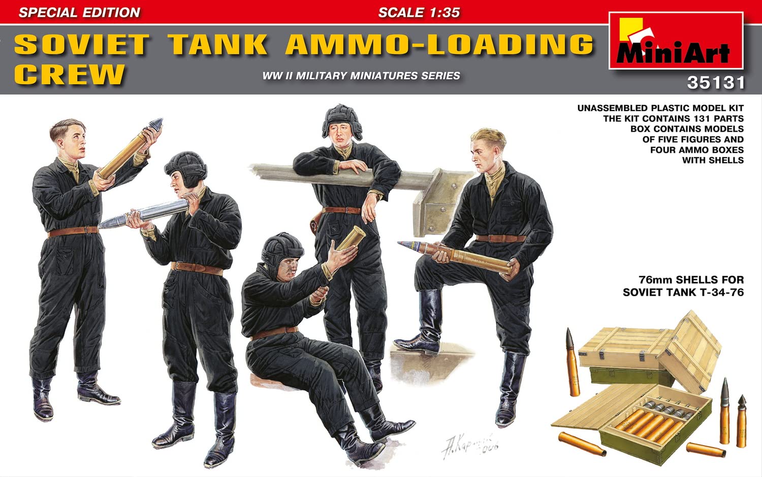Miniart 1:35 Scale Soviet Tank Ammo-Loading Crew Set (Spec Edit) Plastic Model Kit