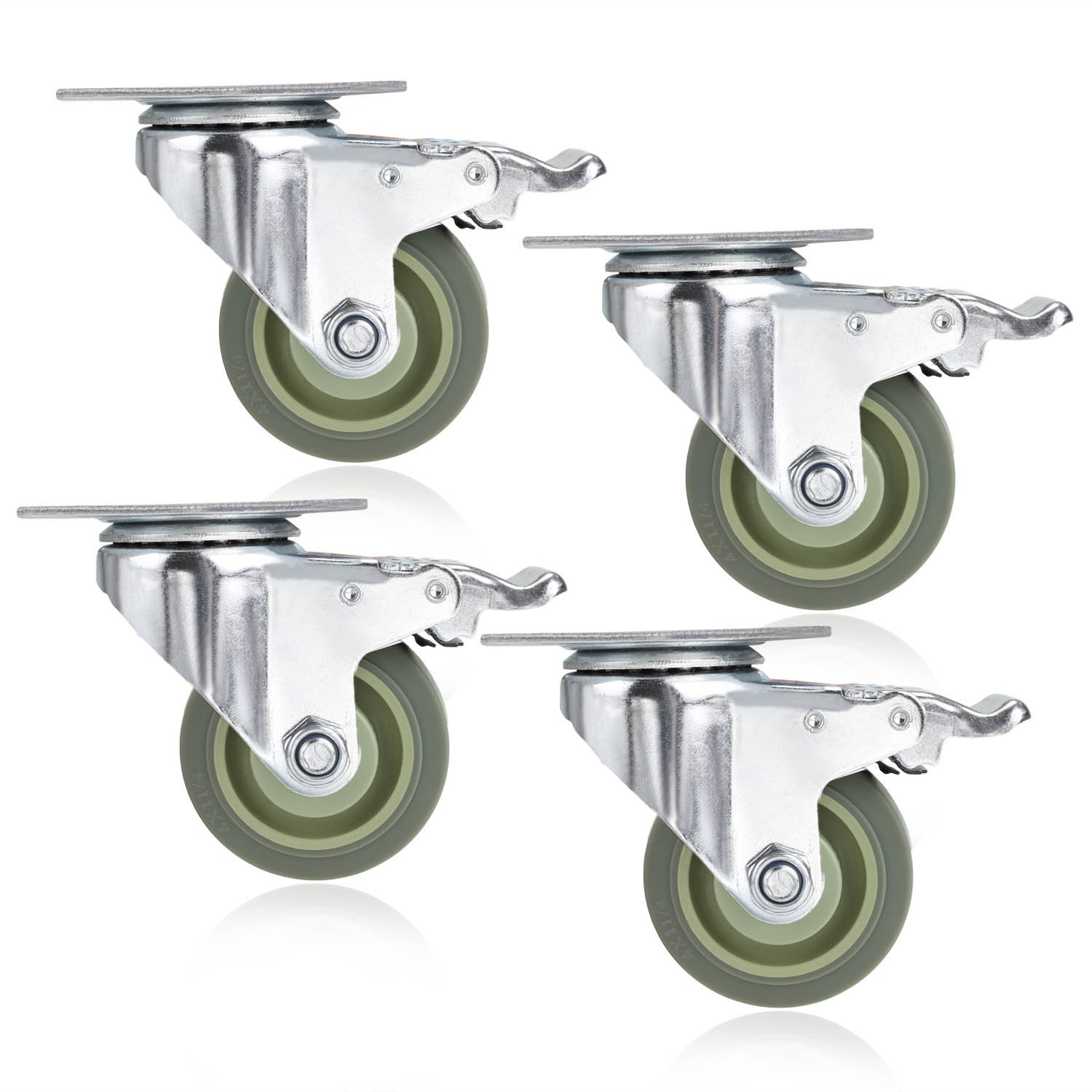 Juego De 4 Ruedas Para Muebles De 40 Mm - Ruedas De Transporte Con Freno Hasta 100 Kg - Ruedas Giratorias Para Muebles De Interior - Ruedas De Baja Resistencia A La Rodadura | En Línea