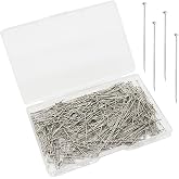 500Pcs Straight Pins，Stainless Steel Head Pins Dressmaker Pins Fine Satin Pin for Crafts, Sewing Pins for Fabric Dressmaker Pin for Sewing and Craft, Jewelry Making.