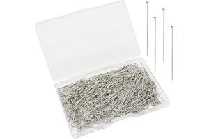 ZYXQZYX 500Pcs Straight Pins，Stainless Steel Head Pins Dressmaker Pins Fine Satin Pin for Crafts, Sewing Pins for Fabric Dressmaker Pin for Sewing and Craft, Jewelry Making.