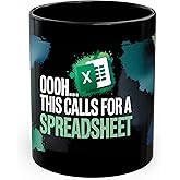 Oh This Calls for a Spreadsheet Ceramic Coffee Mug 11oz Funny Accountant Excel - Tea Coffee Mug with Comfortable Grip - Unique Fun Gift Cup for Office or Home - Vibrant Long-Lasting Print ID45211