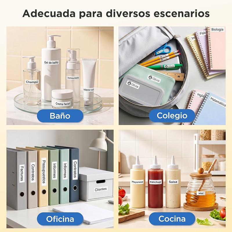 E10 Etiquetadora Bluetooth con con 3 Rollos 6m Impermeable Etiquetas