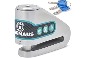 Magmaus® MBL05 [Never-Rust] Disc Brake Lock - [High Security] [304 Stainless Steel] - Weatherproof - Reminder Cable - Suitable for Motorcycles, Mopeds, Bikes