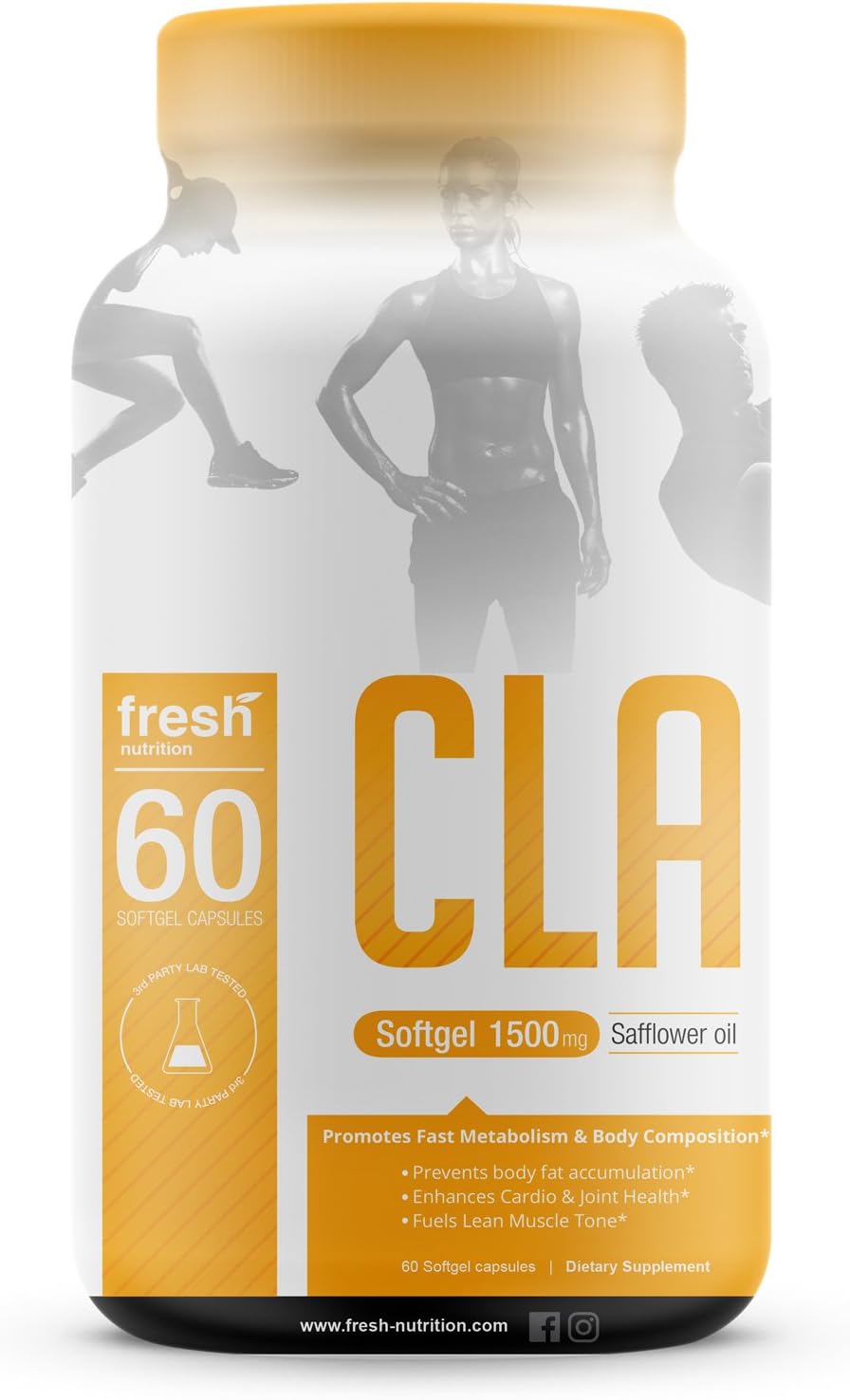 CLA 1500mg - Weight Loss - Weight Loss Pills and Fat Burner 100% Vegan Friendly CLA Safflower Oil - Natural Weight Loss Fat Burners for Men & Women - Increase Lean Muscle Mass & Energy Non-Stimulating