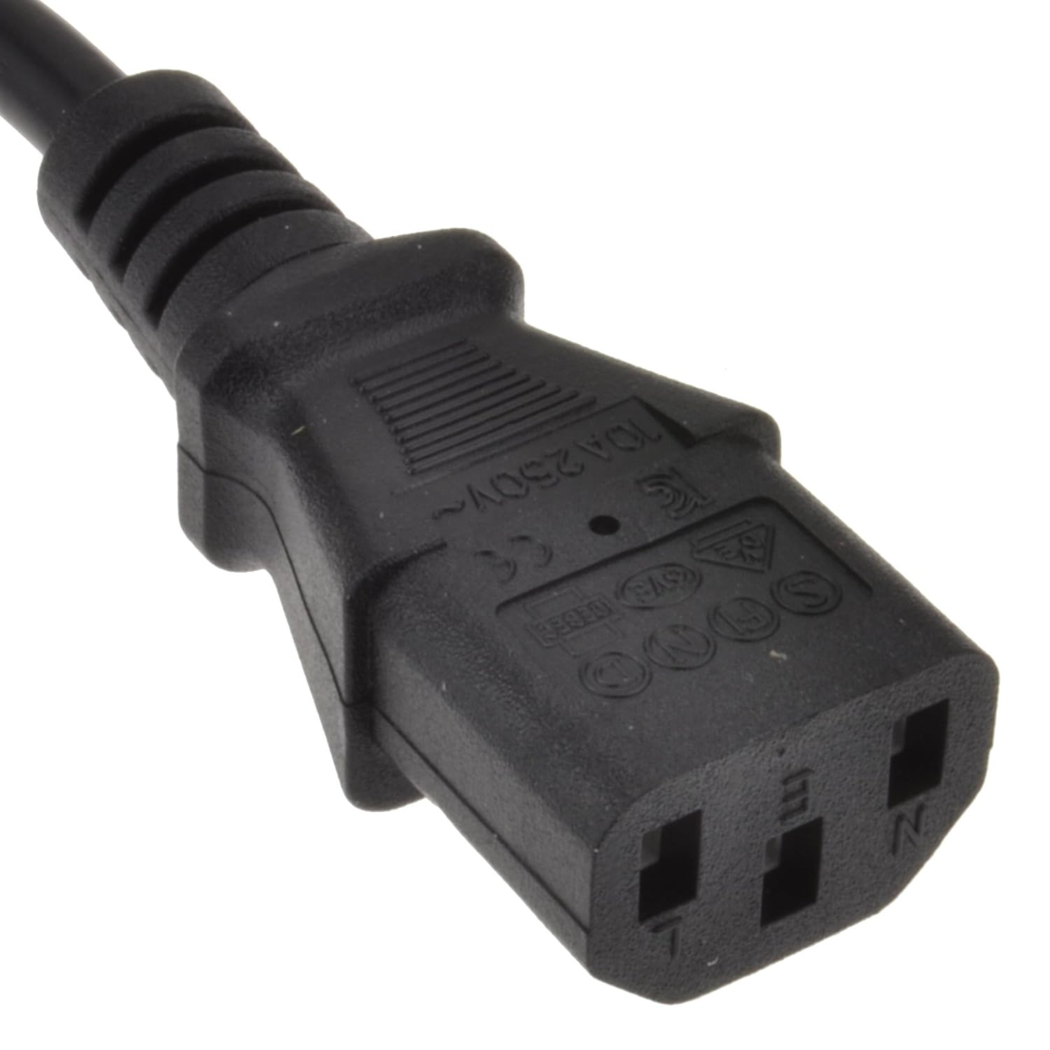 Cable De Extensión IEC En Ángulo Recto C14 A C13 - 1 Metro