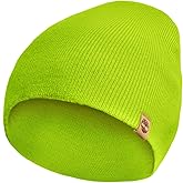 Timberland Men’s Ribbed Pull-On No Cuff Beanie - Soft Rib Knit Winter Hat, Stretch Fit, Warm Classic Look, Suede Logo Clip