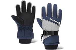 HIGHCAMP Kids Boy Gril Waterproof Winter Snow Ski Snowboard Gloves with Reflector