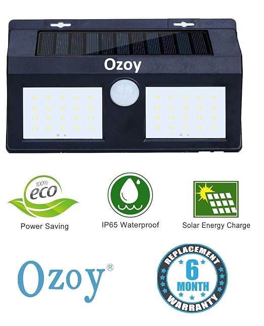 Ozoy Motion Sensor Waterproof 40 LED Solar Light Solar Powered LED Garden Light White Light Outdoor Emergency Wall Lamp (Waterproof and Weather Resistance)