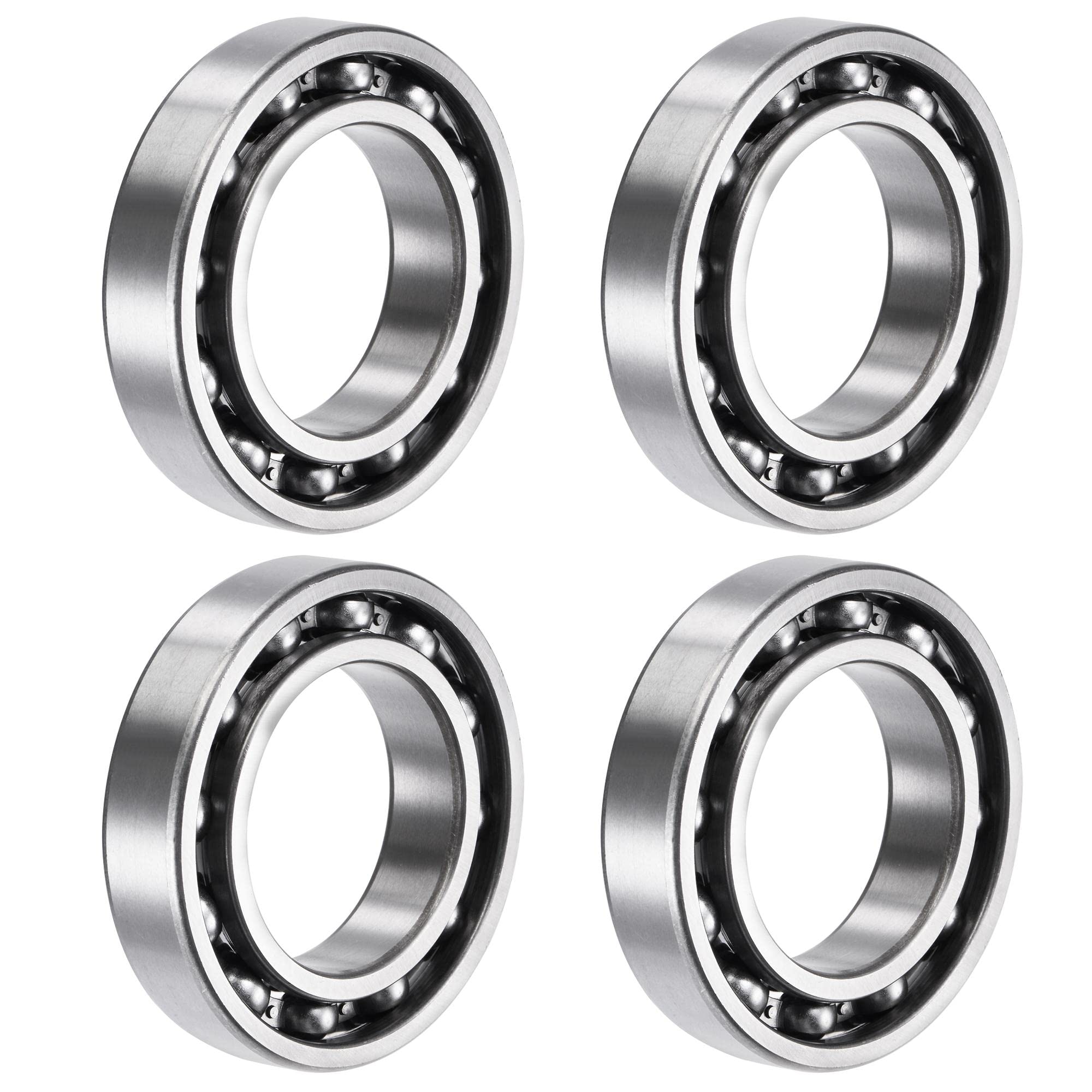 sourcing map 6009 Deep Groove Ball Bearings 45mm Bore 75mm OD 16mm Thick C3 Open Type Chrome Steel 4pcs