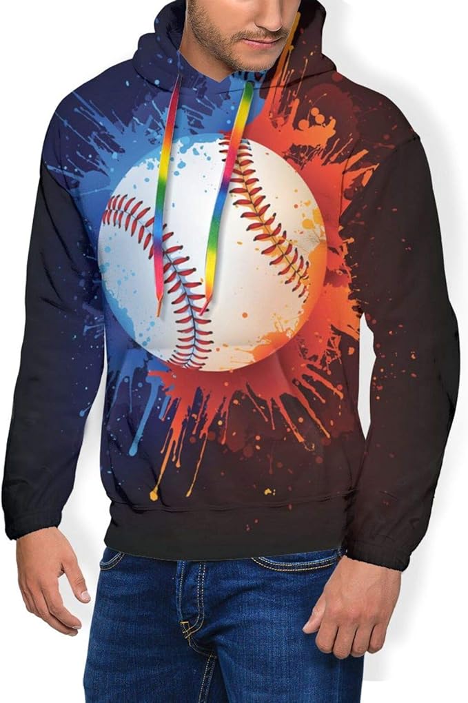 Baseball Ball Hoodie Men's Thick Sweatshirts Casual