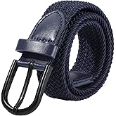 AWAYTR Boys Elastic Braided Belt - Black Pin Buckle Stretch Golf Baseball Belt for Boys and Girls Aged 4-12 Years