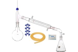 Deschem 500ml,24/40,Glass Distillation Apparatus,Vacuum Distill Kit 250ml Erlenmeyer Flask