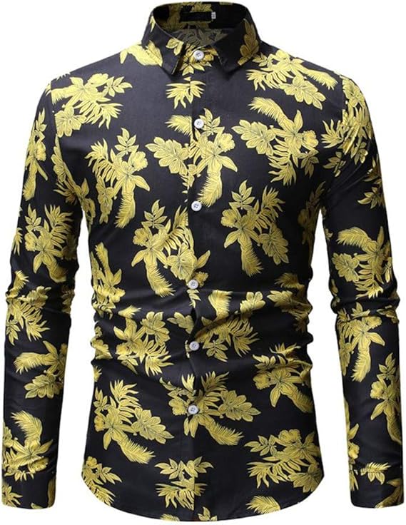 Amazon Angelo アロハシャツ 花柄シャツ シャツ 長袖シャツ メンズ メンズシャツ トップス スリム カジュアル メンズファッション シンプル オシャレ 涼しい ストリート 爽やか ハワイ風 夏秋 シャツ 通販