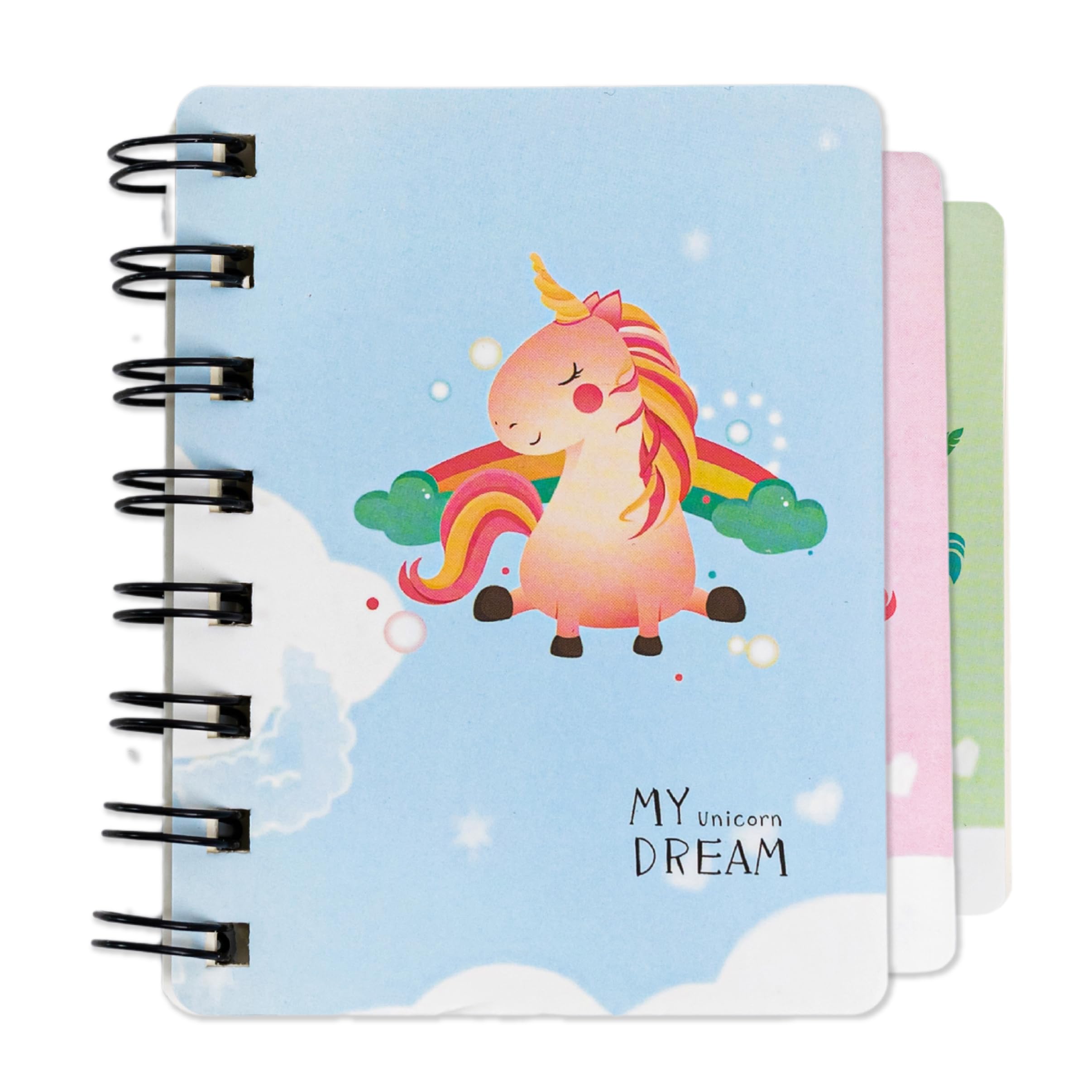 Toyseum 12 x Mini Unicorn Notebooks, Fillers for Girls Party Bags, Small A7 Pocket Size Notepad for Kids, Stationery Favours for Childrens School Prizes, Pack of 12