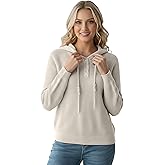 LANYO LILI Women’s Henley Hoodie Sweater - Ribbed Knit V Neck Pullover with Buttons, Casual Oversized Jumper Fall 2026