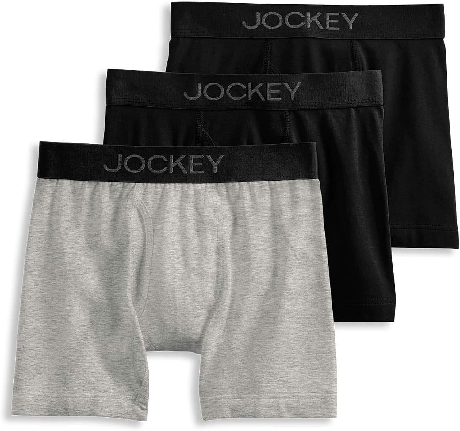 Jockey 3 Pack Active Cotton Stretch Boxer Brief With Stay New
