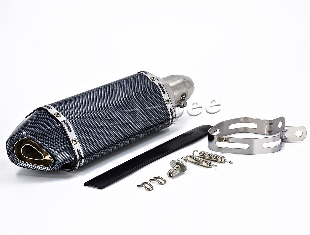Annpee Carbon Fiber 1.5-2"Inlet Exhaust Muffler with Removable DB Killer for Street/Sport Motorcycles and Scooters with 38-51mm diameter exhaust pipes
