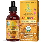 USDA Organic Kids Multivitamin with Iron for Toddlers | Organic Liquid Multivitamin Multimineral Drops for Kids Ages 1-3 | Immune Support for Toddlers | Sugar Free | Vegan | Non-GMO | 2 Fl Oz