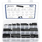 SAE Roll Pin Set, 370 Pcs Roll pin Assortment, Slotted Spring Pins | Steel Split Expansion Pin, Black Roll Pins, 1/16 5/64 3/32 1/8 5/32 3/16 7/32 1/4 5/16 3/8 Inch Spring Dowel