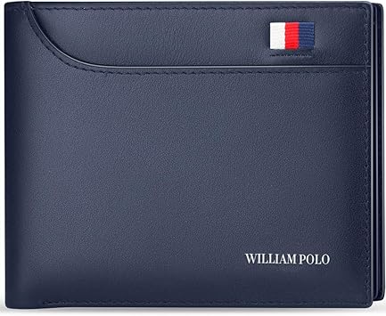 WILLIAMPOLO Cartera Corta Hombre de Cuero Genuino Titular de la Tarjeta de  Crédito Minimalista Monedero de Dinero con Estilo (Azul): Amazon.es:  Equipaje