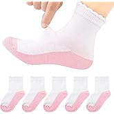 Looching 5/6 Pack Toddler Baby Girls Boys No Show Ankle Socks Cotton White Mesh Thin Low Cut Socks Kids 1-8Years