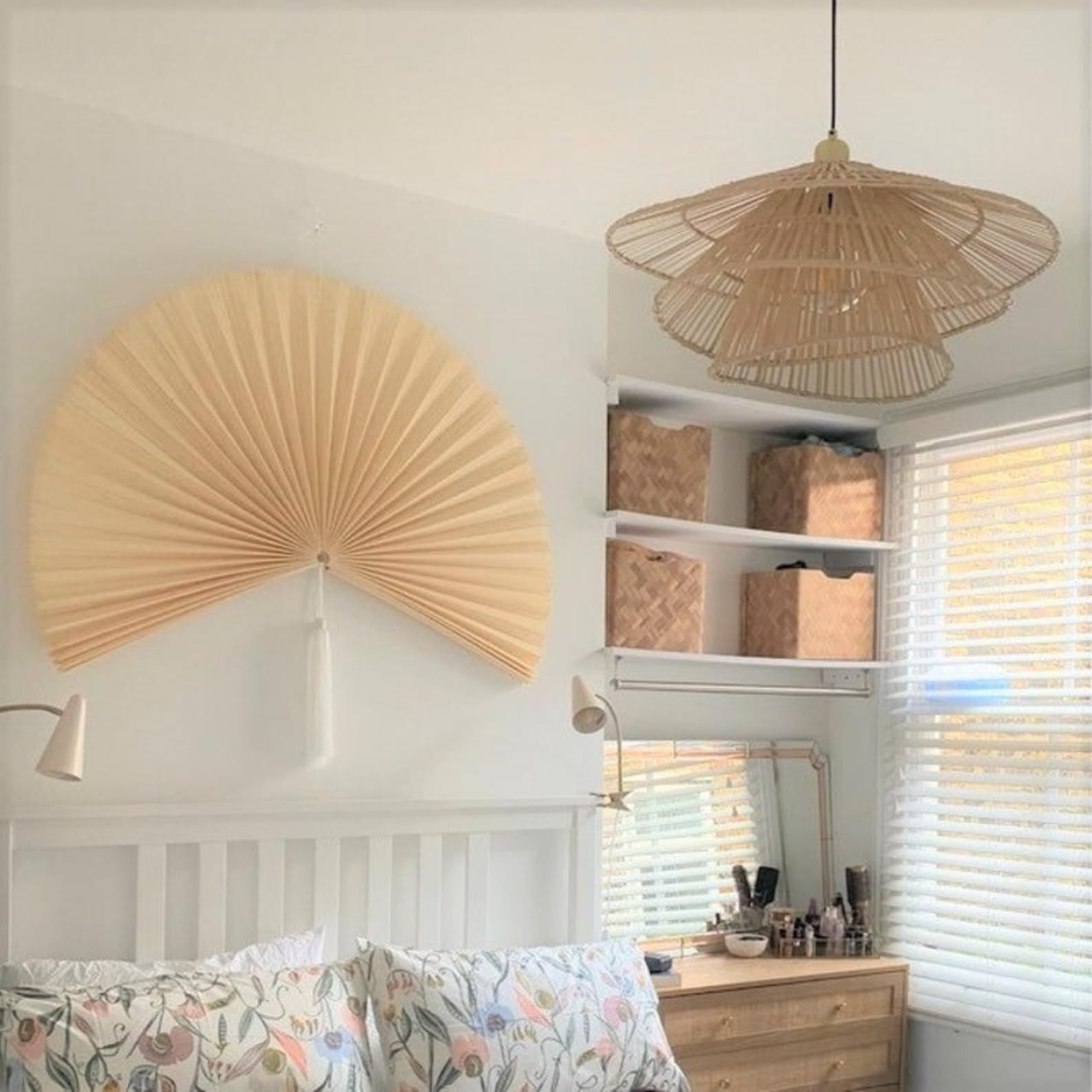 Mua Fan Wall Decor,Japanese Wall Fan Decor,Large Bamboo Fan Wall Art