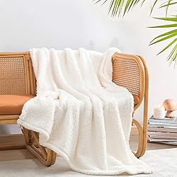 Ultra Soft Cozy Sherpa Throw Blanket, Solid Antique