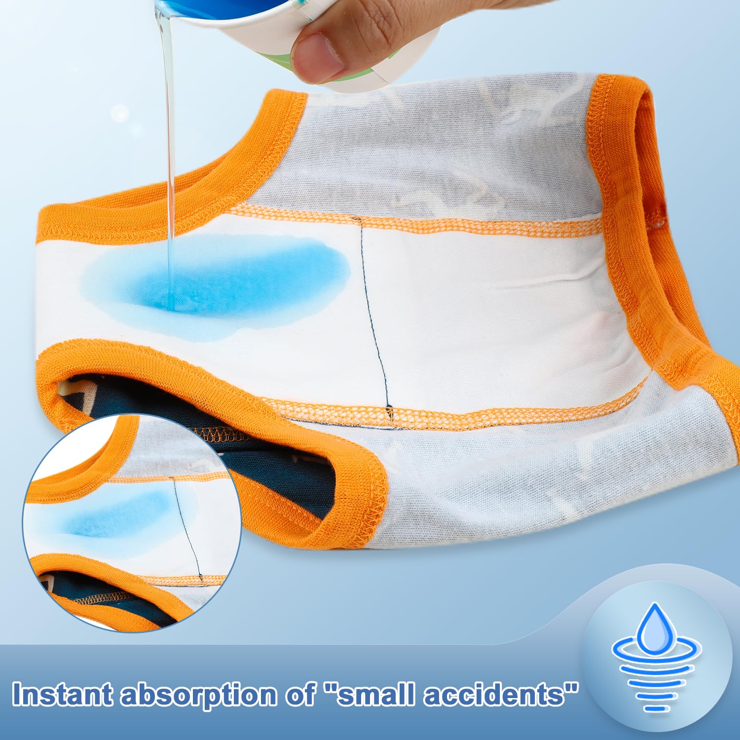 MooMoo Baby 6 Packs Potty Training Underwear Absorbent Vehicle Training Pants for Toddler Boys Pee Pants 2T-9T