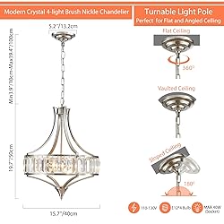Majhoiw Crystal Chandeliers for Dining Room, Round
