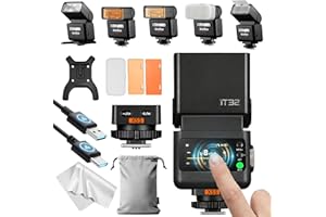 Godox IT32 TTL Camera Flash with X5S Flash Trigger for Sony Cameras,Magnetic Hotshoe & Trigger 2-in-1,Colorful Touch Screen,Rotatable Flash Head,X System TTL&HSS,LED Modeling Lamp,Creative Accessories