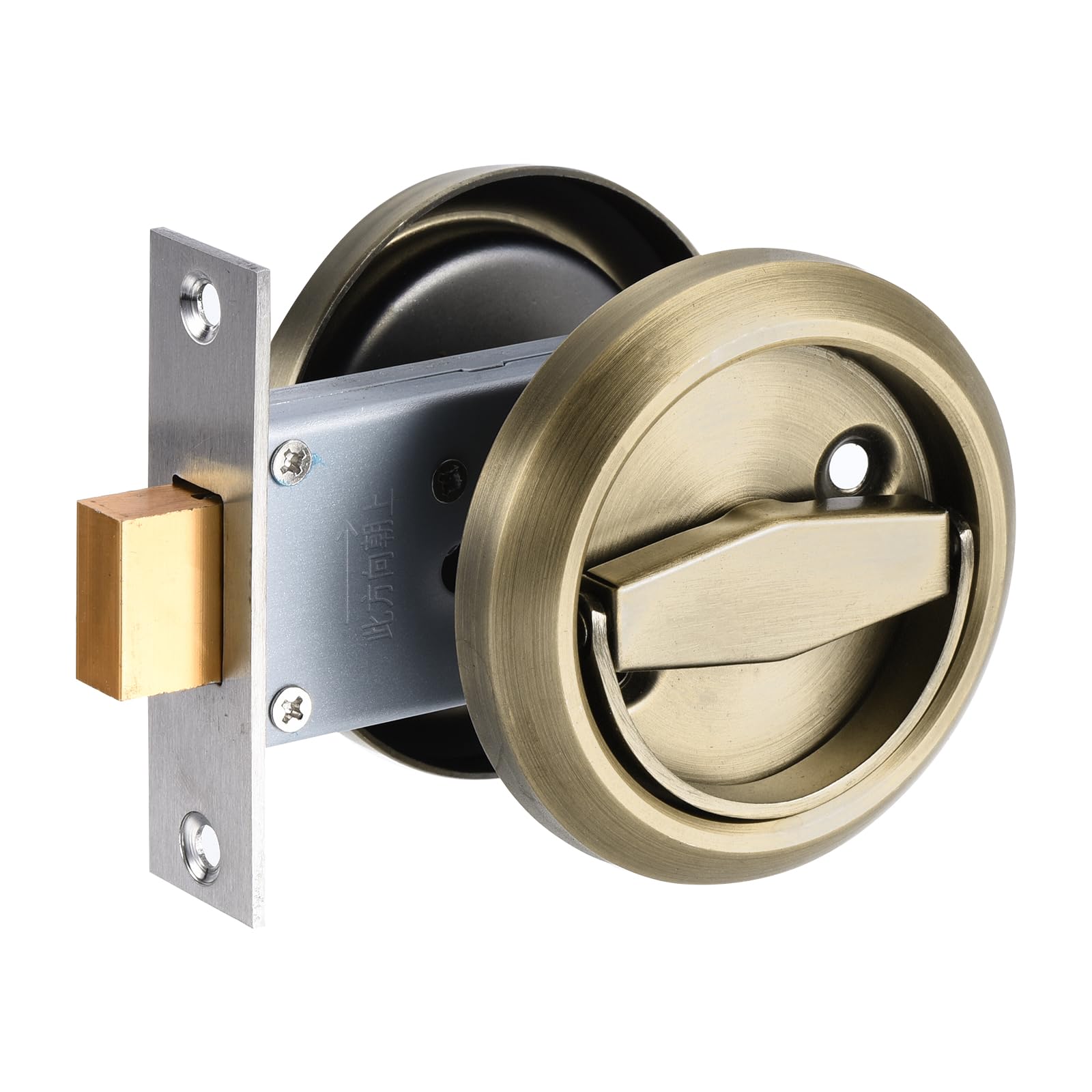 PATIKIL 4.8mm Round Recessed Pull Handle Knob, Recessed Pulls Hidden Concealed Handle Knob with Screws for Sliding Door Drawer, Bronze