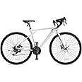 YITAHOME 700C Road Bike, 21 Speed Commuter Bicycle for Men Women, 28 Inch Lightweight Aluminum Frame Racing Bike, Adult Bicycle with Disc Brake System