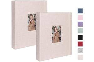 Cherrich Mini Photo Album (2-Pack) for 2x3" Instax Mini & Polaroid Photos – Each Linen Album Holds 208 Photos
