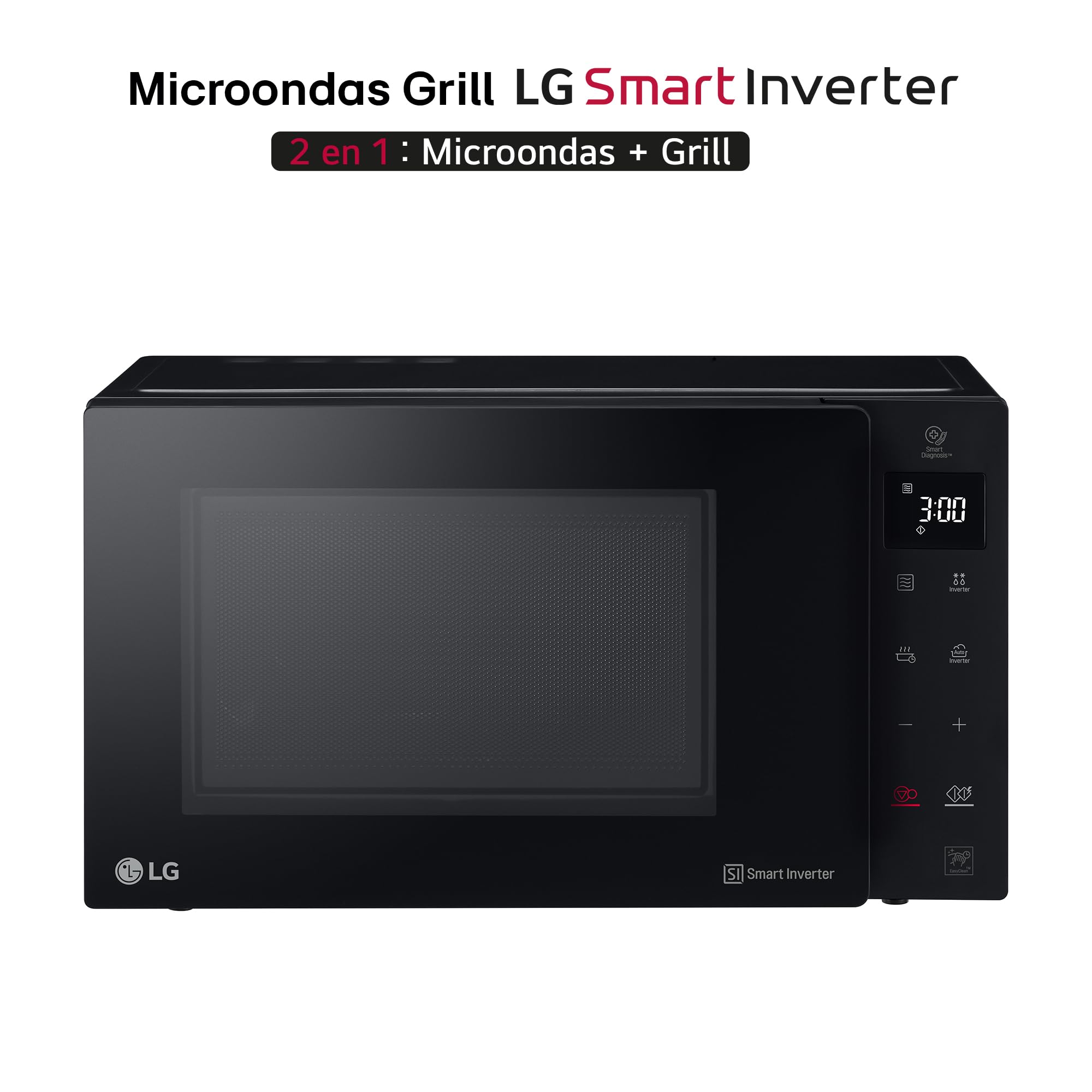 LG MH6535GIB Mikrowelle mit Grill 25L, 1000W, Grill mit 900W, Smart-Inverter-Technologie, Eco-Funktion, Schwarz 3